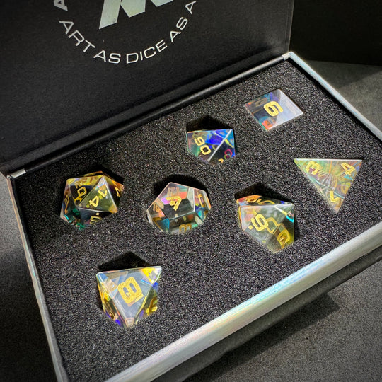 Prismatic Glass 7-Piece Dice Set