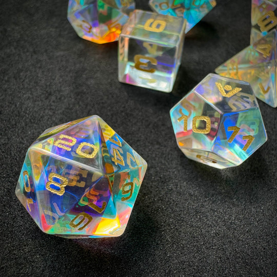 Prismatic Glass 7-Piece Dice Set