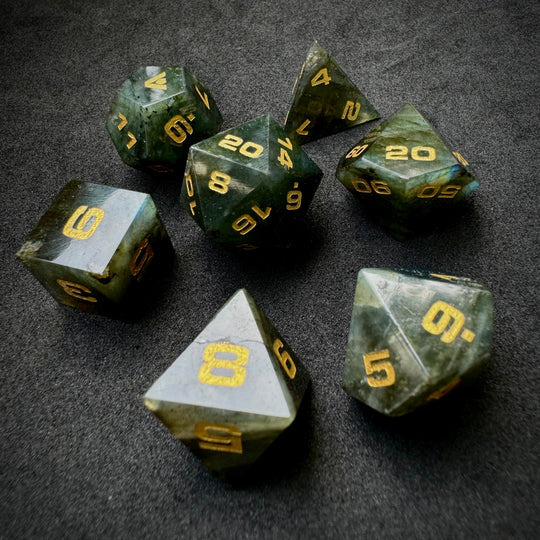 Labradorite 7-Piece Gemstone Dice Set