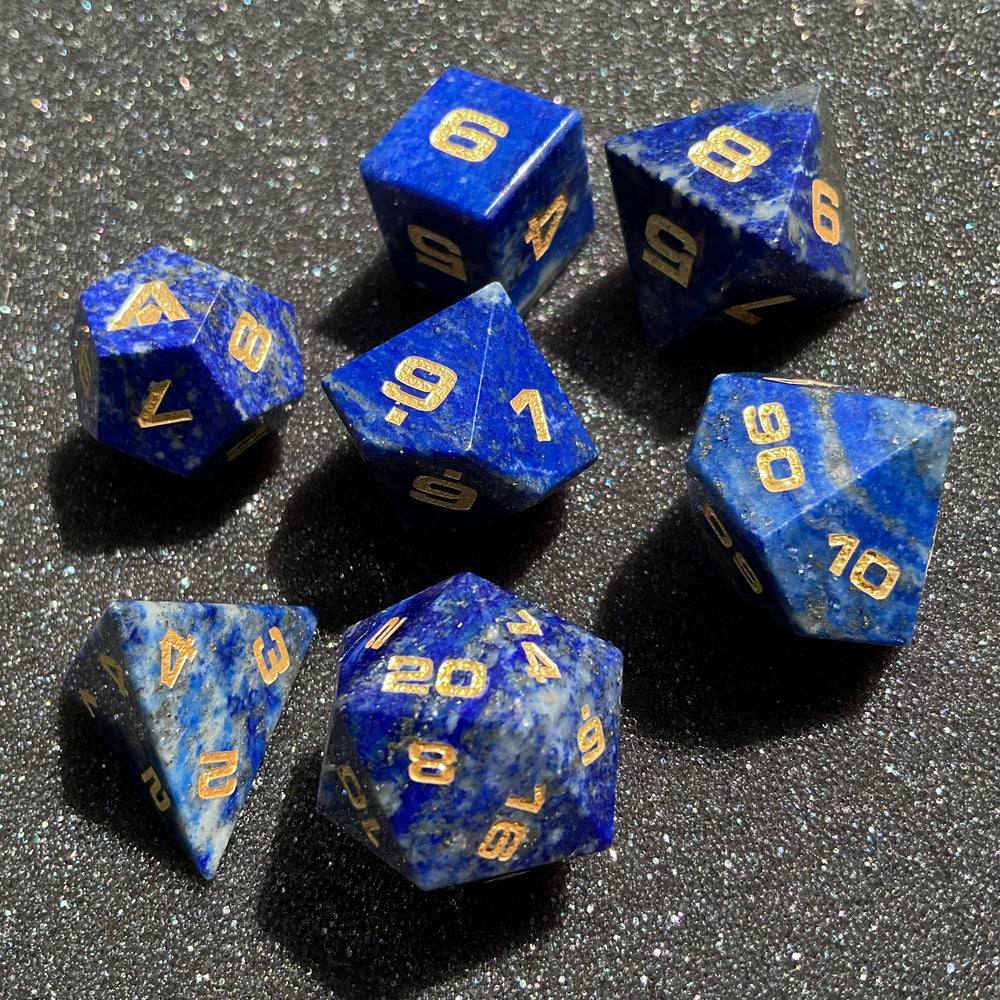 Lapis Lazuli 7-Piece Gemstone Dice Set