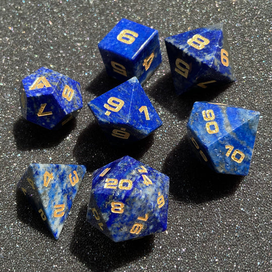 Lapis Lazuli 7-Piece Gemstone Dice Set