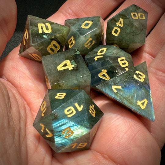 Labradorite 7-Piece Gemstone Dice Set