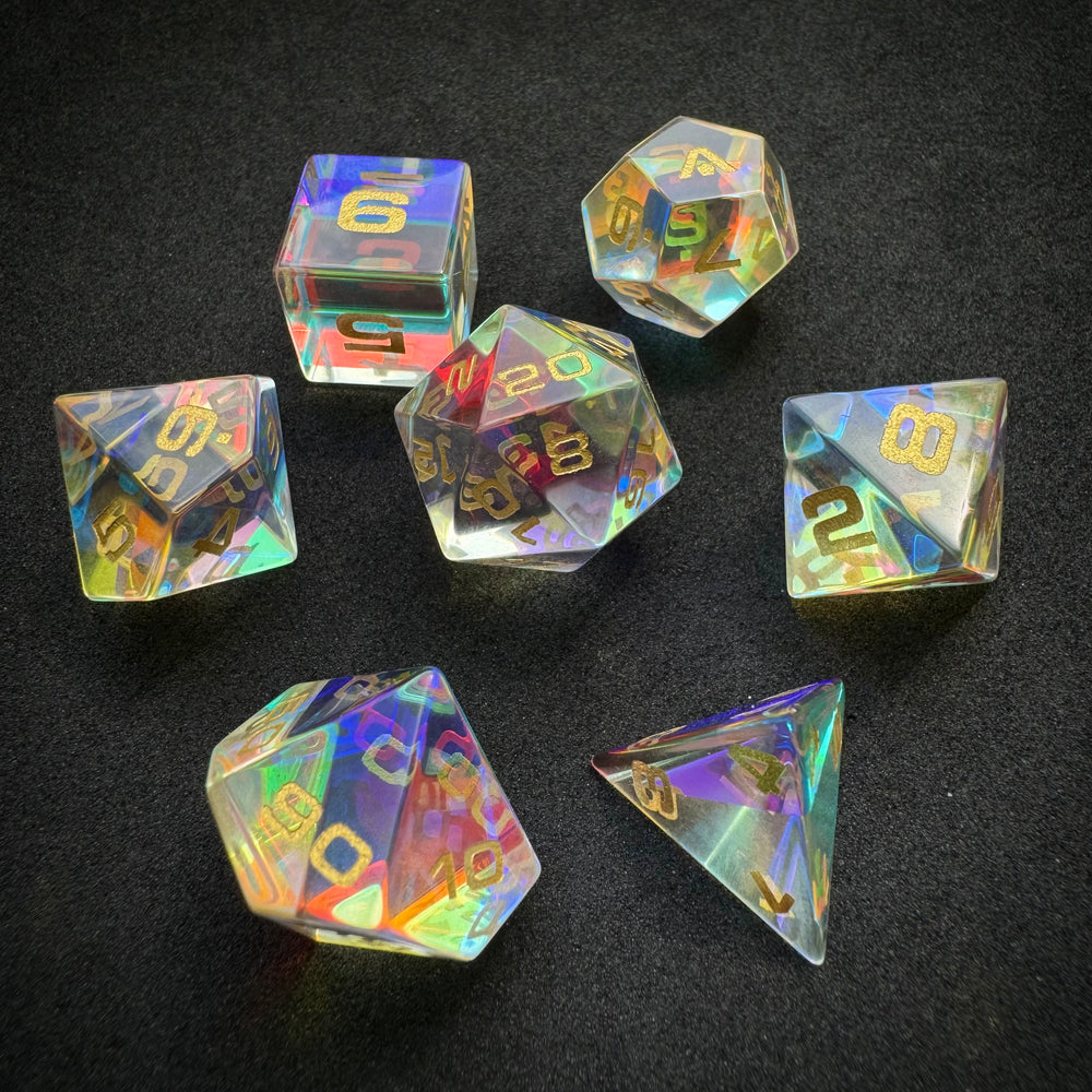 Prismatic Glass 7-Piece Dice Set