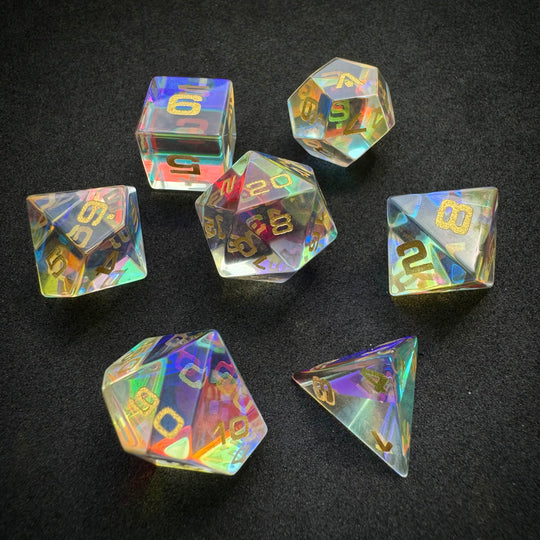 Prismatic Glass 7-Piece Dice Set