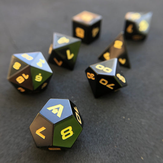 Obsidian 7-Piece Glass Dice Set