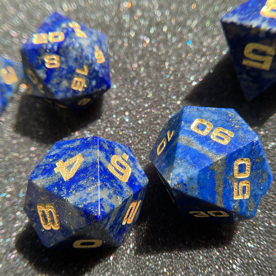 Lapis Lazuli 7-Piece Gemstone Dice Set