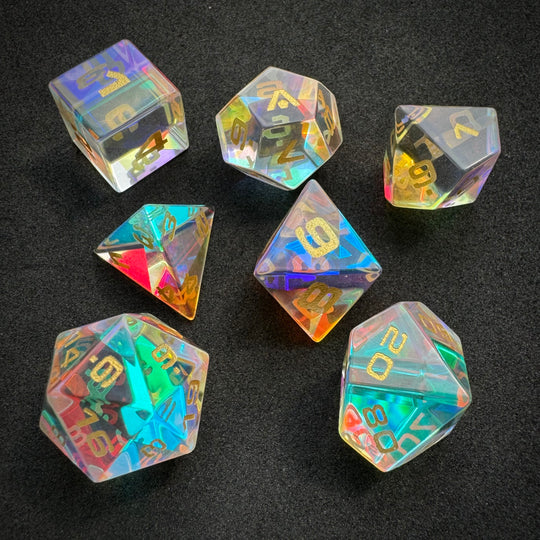 Prismatic Glass 7-Piece Dice Set