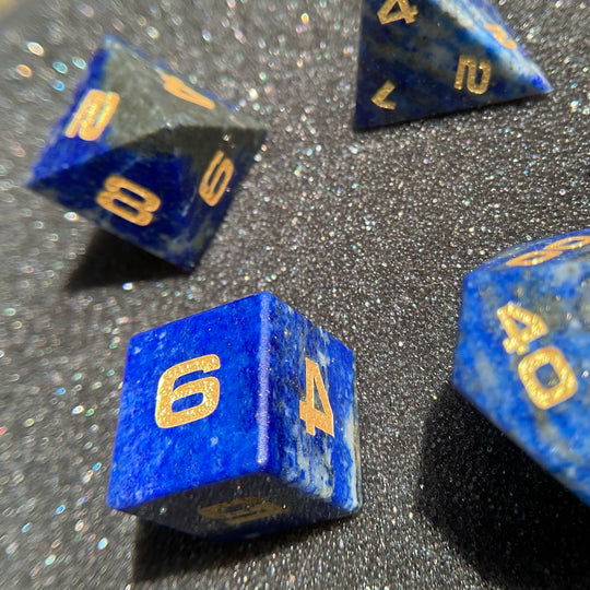 Lapis Lazuli 7-Piece Gemstone Dice Set