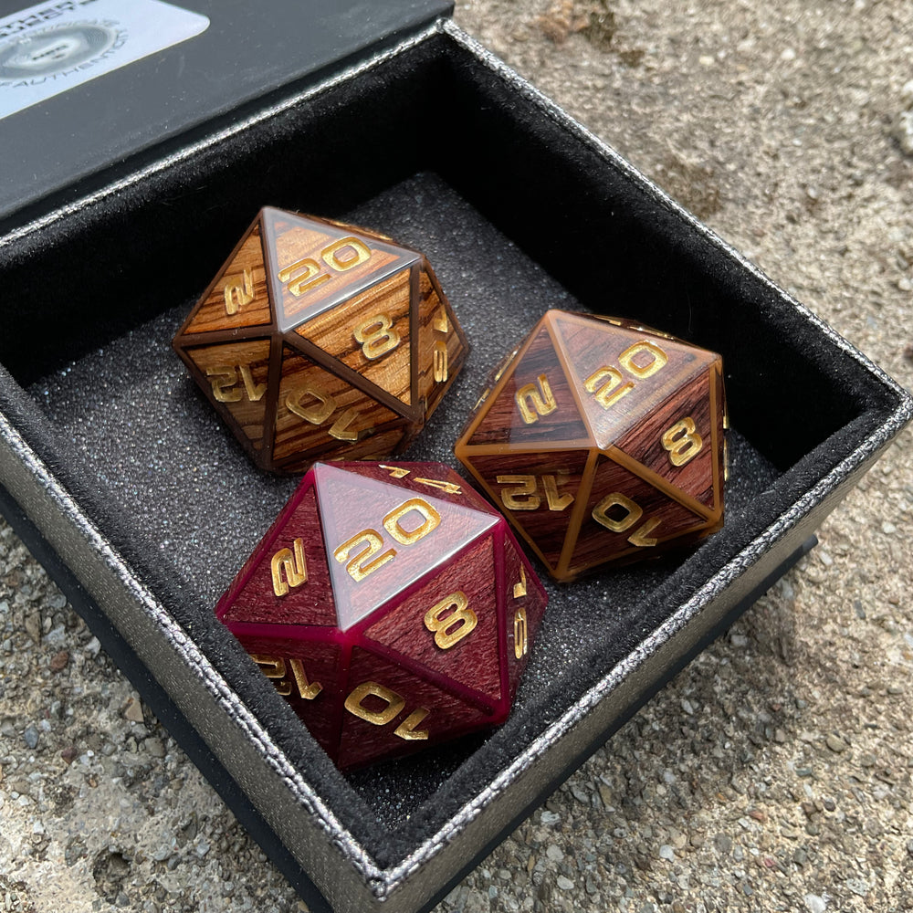 Exotic Wood 3-Piece D20 Chonk Set