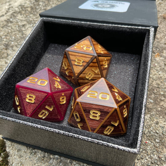 Exotic Wood 3-Piece D20 Chonk Set