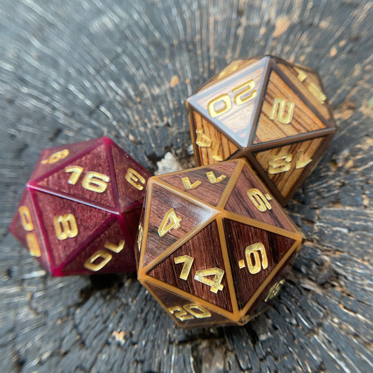 Exotic Wood 3-Piece D20 Chonk Set
