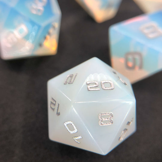 Opalite 7-Piece Glass Dice Set