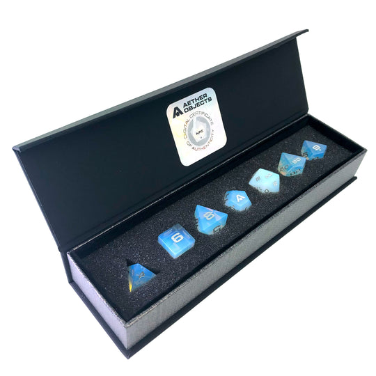 Opalite 7-Piece Glass Dice Set