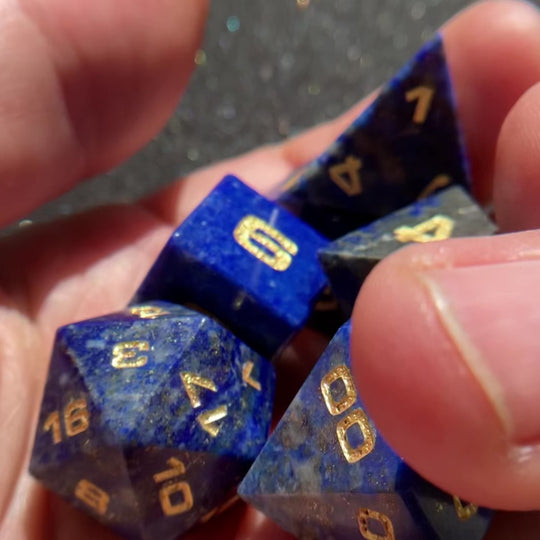 Lapis Lazuli 7-Piece Gemstone Dice Set