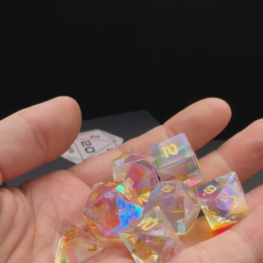 Prismatic Glass 7-Piece Dice Set