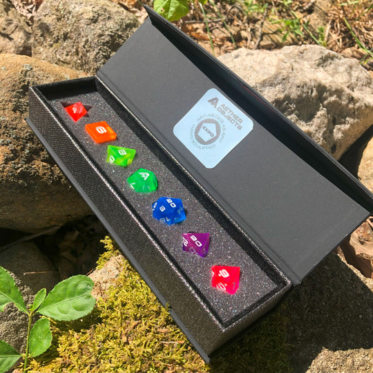 Neon Spectrum 7-Piece Resin Dice Set