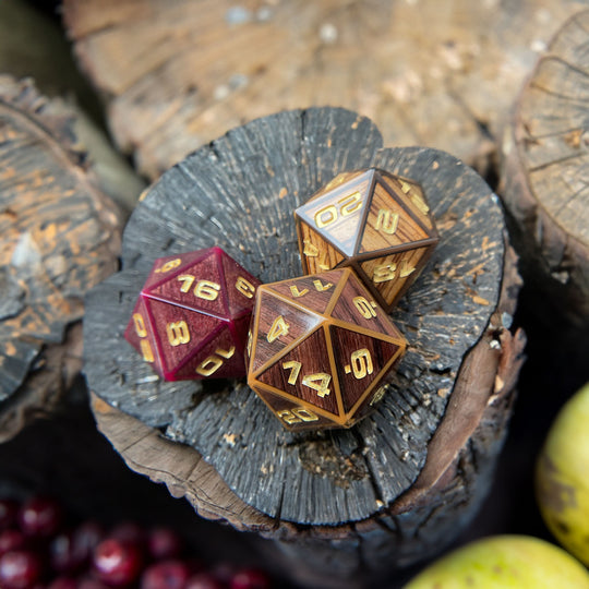 Exotic Wood 3-Piece D20 Chonk Set