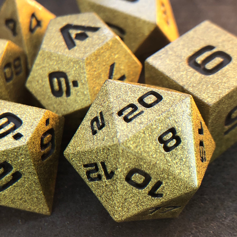 Cold Cast Bronze 7-Piece Resin Dice Set