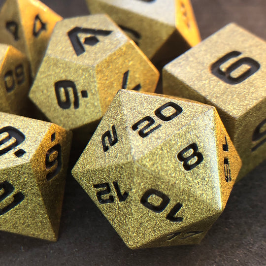 Cold Cast Bronze 7-Piece Resin Dice Set