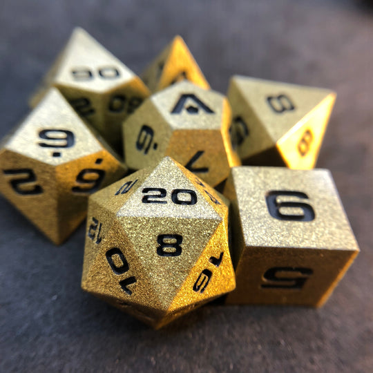 Cold Cast Bronze 7-Piece Resin Dice Set