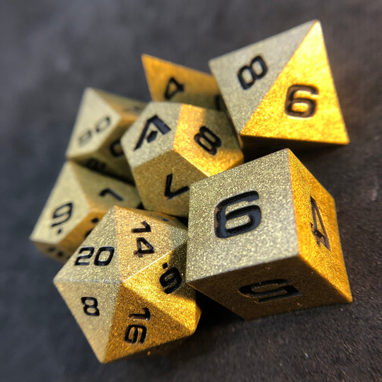 Cold Cast Bronze 7-Piece Resin Dice Set