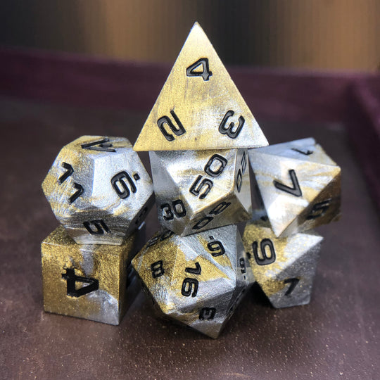 Cold Cast Alloy 7-Piece Polyhedral Dice Set