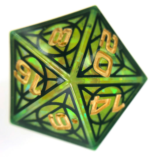 Chartreuse Cathedral 34mm D20 Chonk