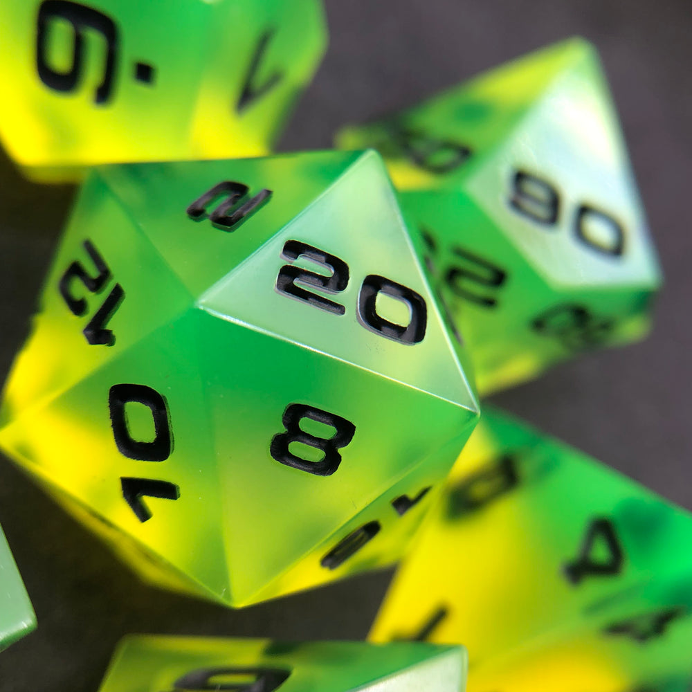 Chartreuse 7-Piece Resin Dice Set