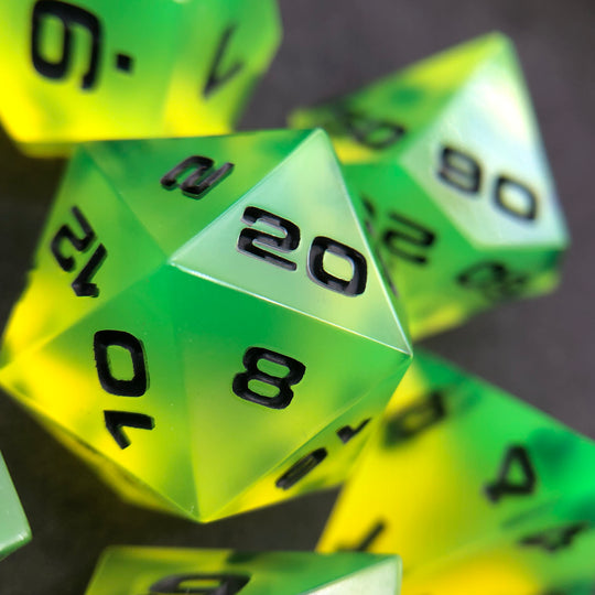 Chartreuse 7-Piece Resin Dice Set