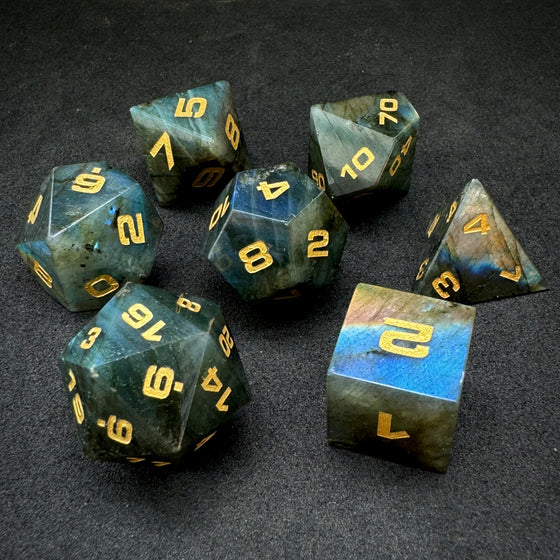 Labradorite 7-Piece Gemstone Dice Set