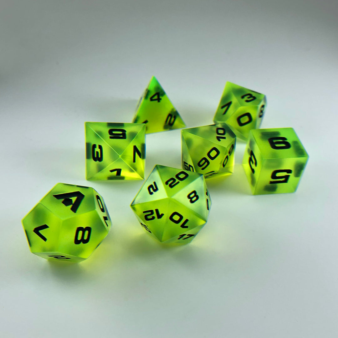 Chartreuse 7-Piece Resin Dice Set