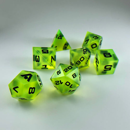 Chartreuse 7-Piece Resin Dice Set