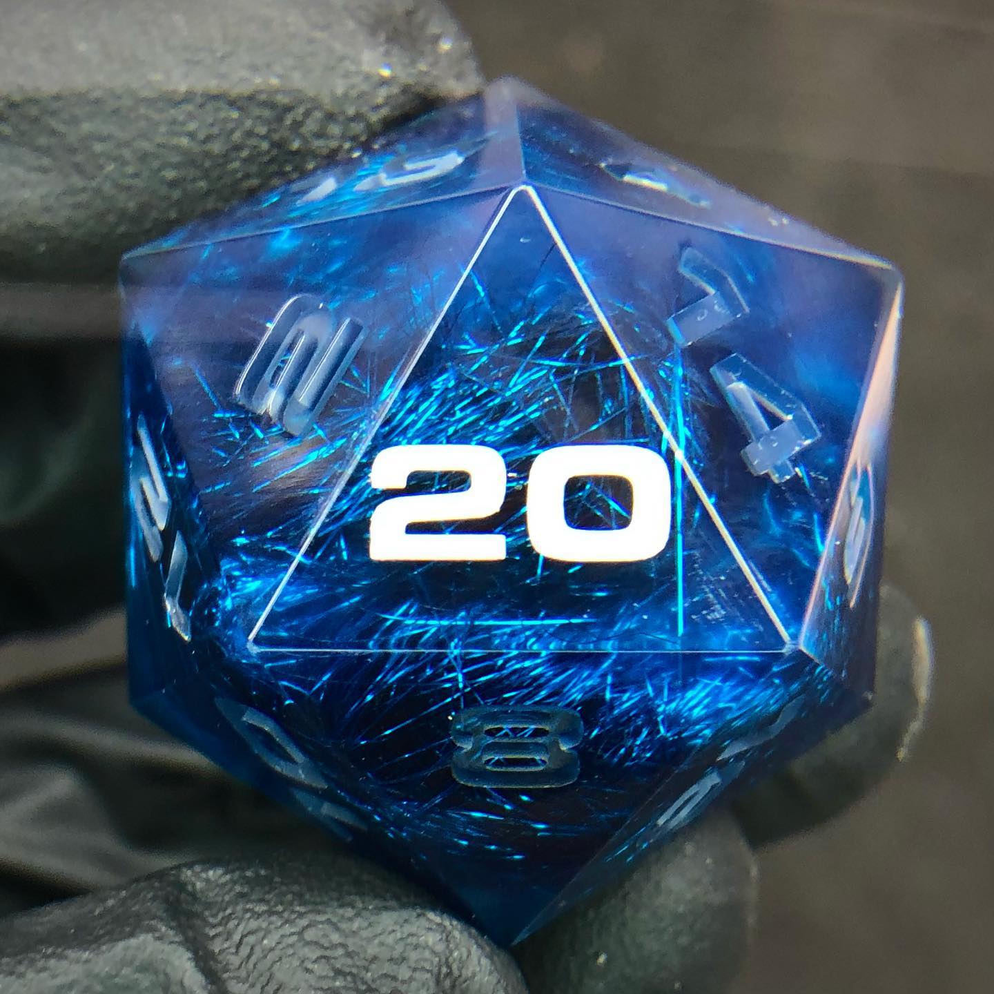 Aether Objects blue holographic fiber D20 chonk