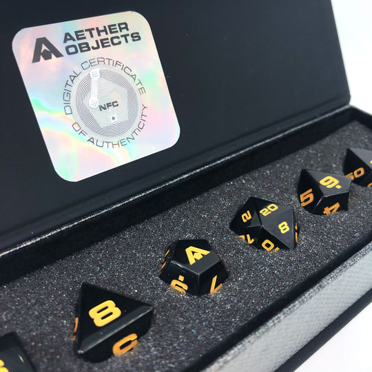 Obsidian 7-Piece Glass Dice Set