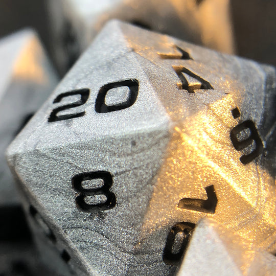 Cold Cast Aluminum 7-Piece Resin Dice Set