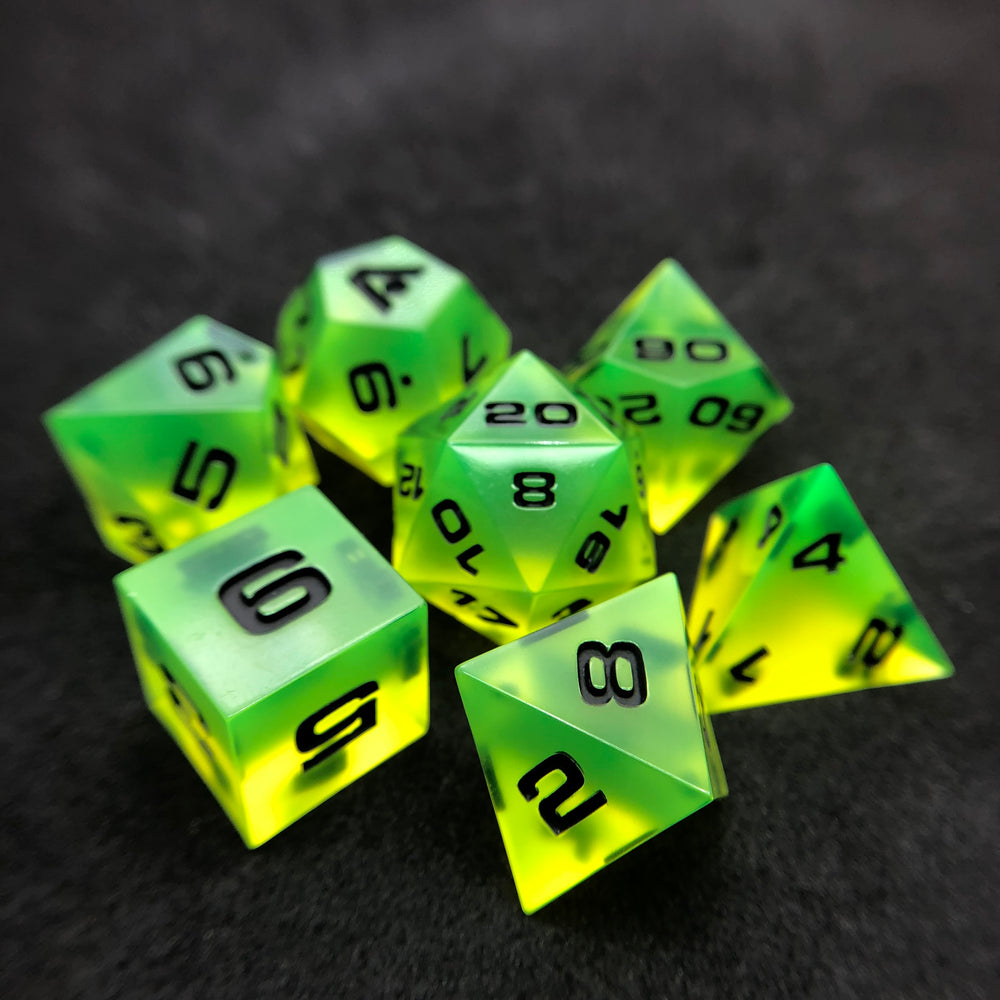 Chartreuse 7-Piece Resin Dice Set