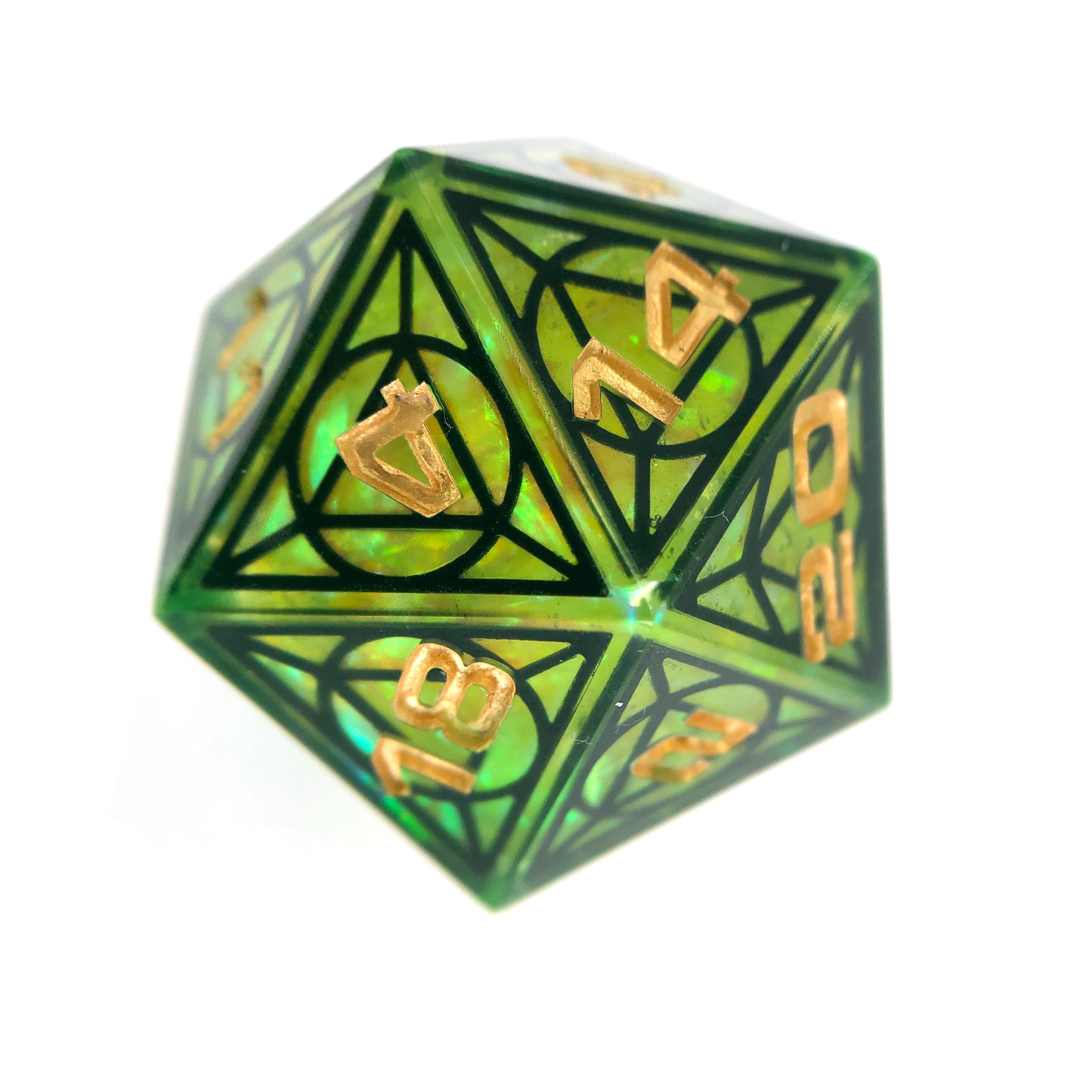 Chartreuse Cathedral 34mm D20 Chonk