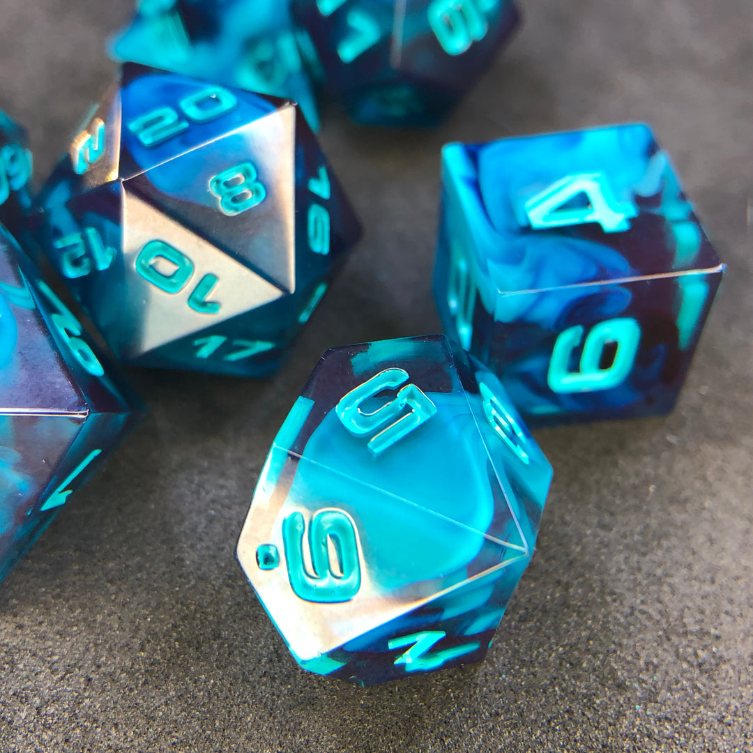 Ignis Fatui 7-Piece Polyhedral Dice Set – Aether Objects