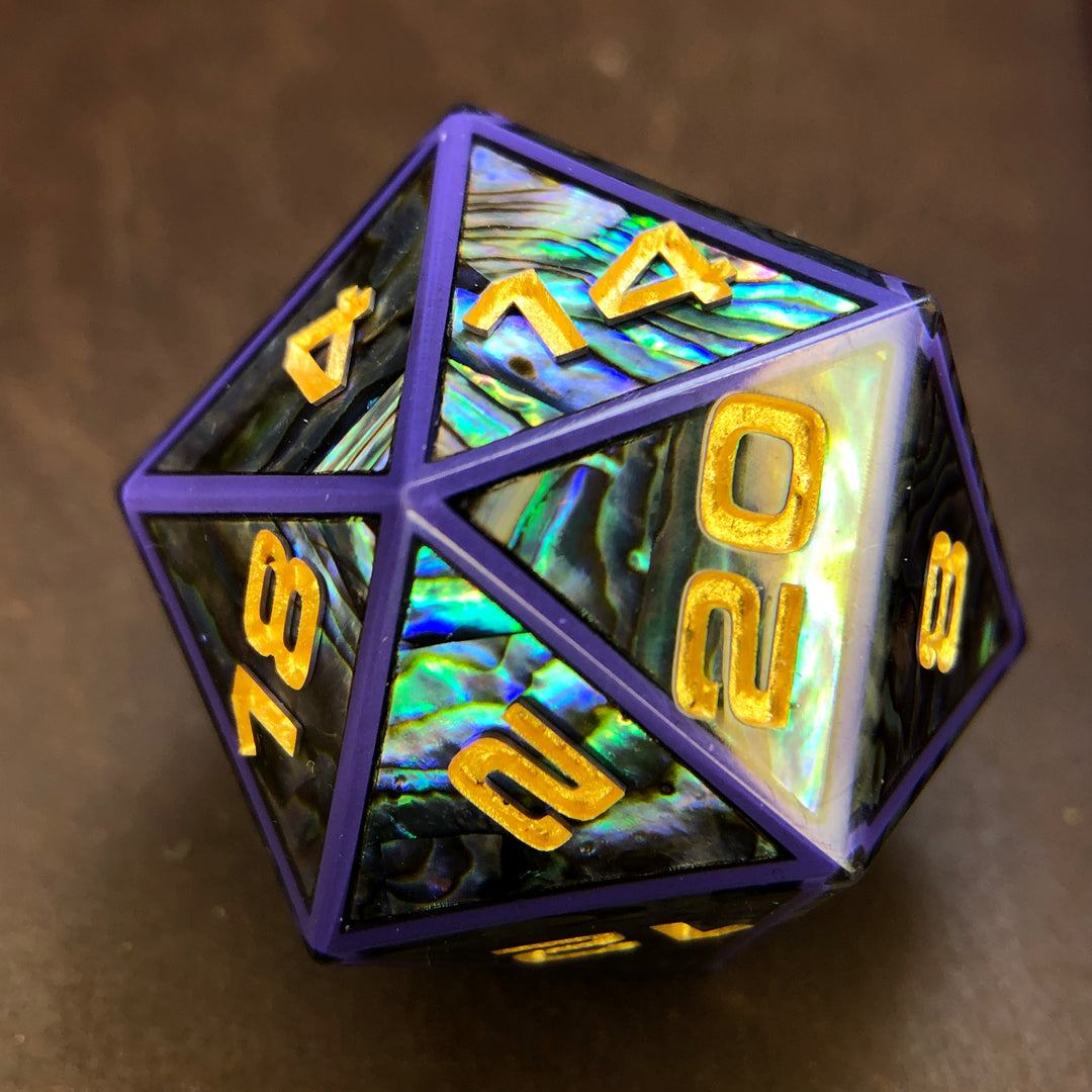 Aether Shell Abalone Shell Lavender Edition 34mm D20 Chonk – Aether Objects