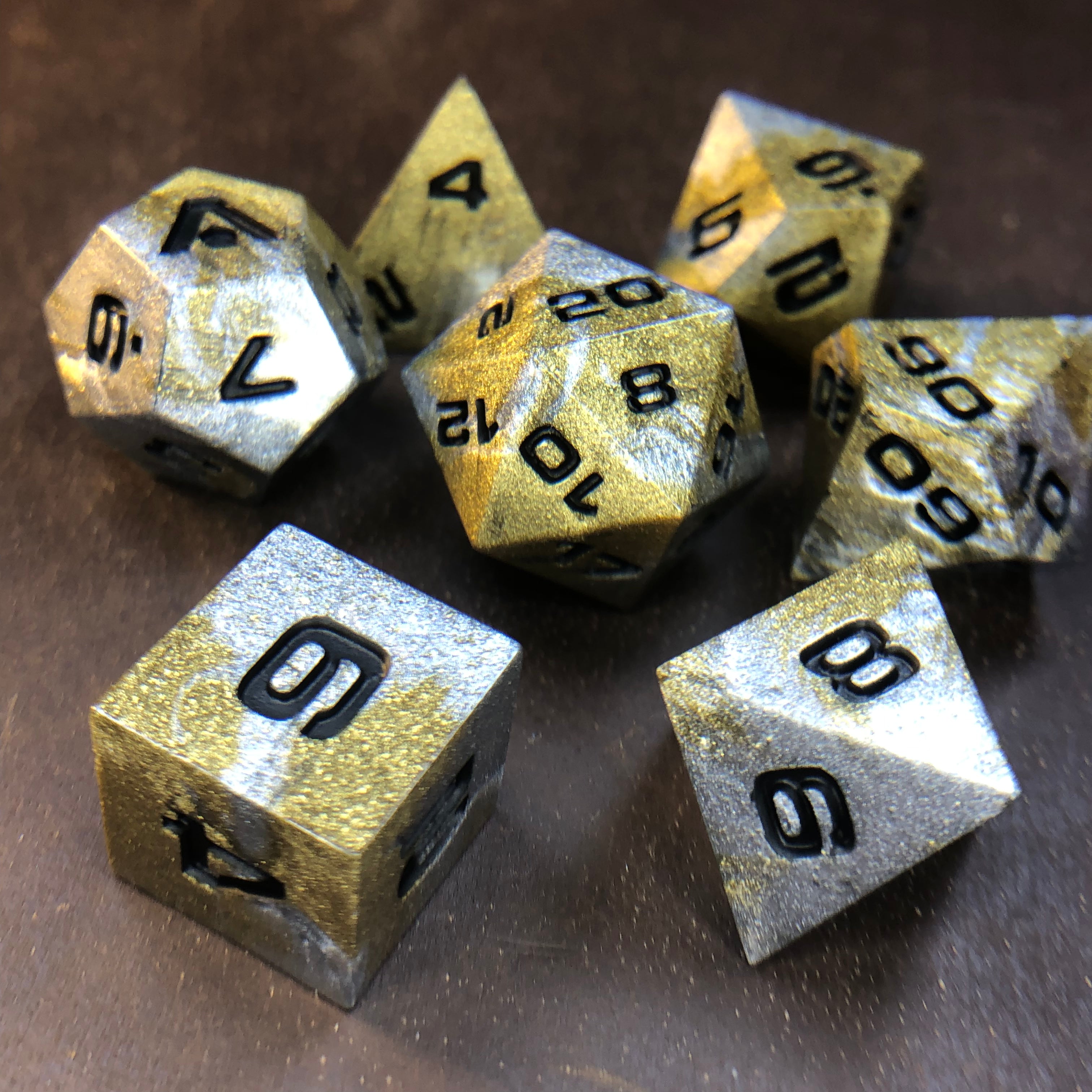 Cold Cast Alloy 7-Piece Polyhedral Dice Set