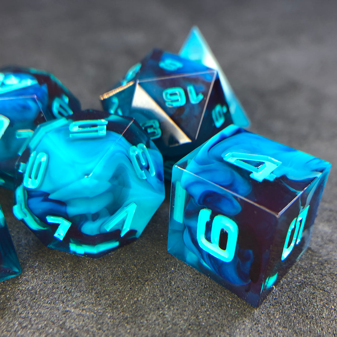 Ignis Fatui 7-Piece Polyhedral Dice Set – Aether Objects