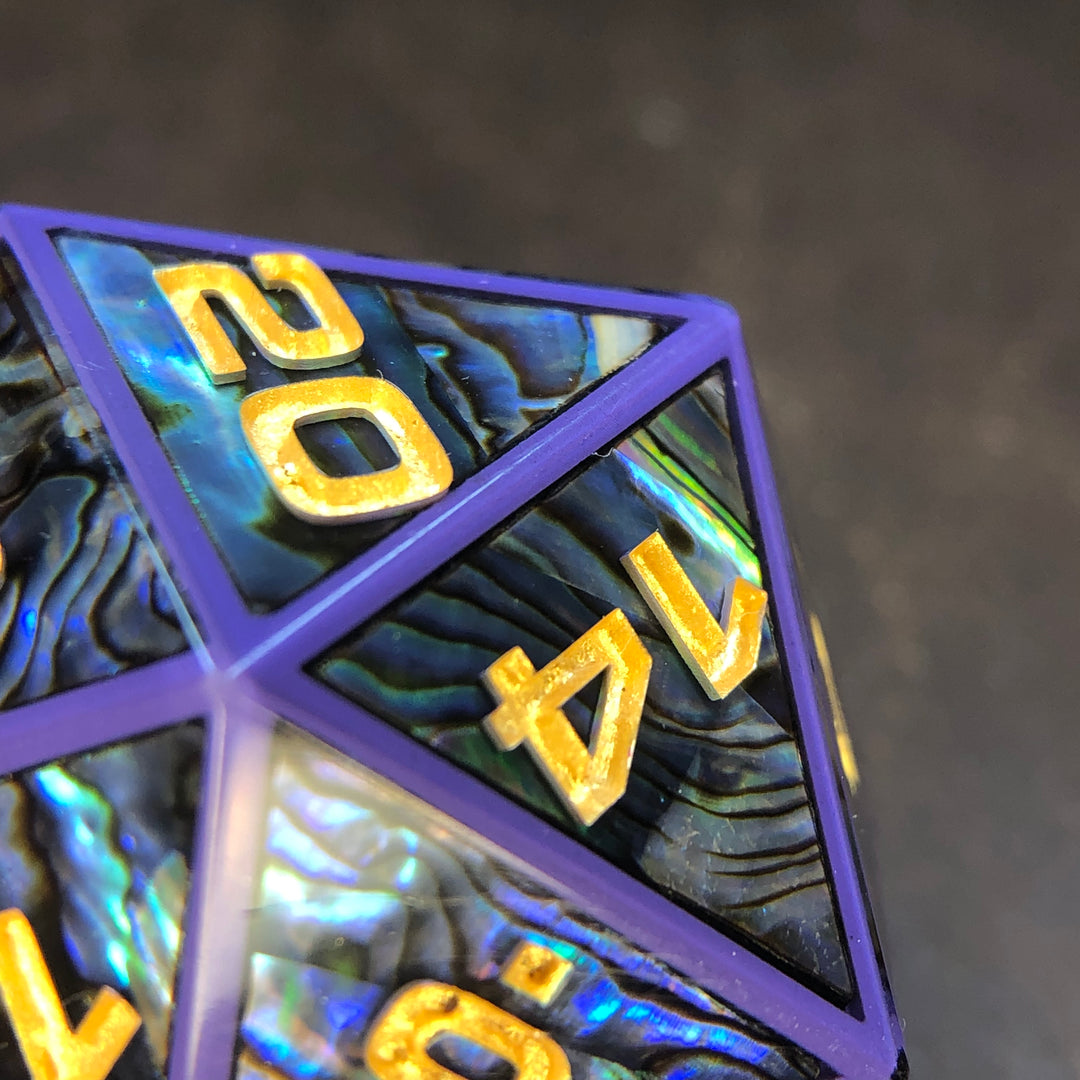 Aether Shell Abalone Shell Lavender Edition 34mm D20 Chonk – Aether Objects